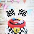 4/6pcs McQueen Car Birthday Cake Decoration Figure Cake Topper Flag Cupcake Topper Car doll gift. 