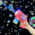 10 Holes Flashing Bubble Gun Bubble Maker Blaster With LED Light Bubble Blower for Party Favors Summer Outdoor Wedding Beach Pool Children's Creation Toys for Kids Interactive Gift for Boys and Girls Non Liquid Messy Bubble Gun With Attached Bottle System. 