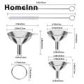 Stainless Steel Funnel Stainless Steel Hangable Funnel Set Versatile Liquid Funnel with Cleaning Brush for Home Kitchen Southeast Asian Buyers' Choice Food Funnel. 