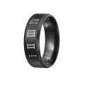 Finger Ring Luxury Jewelry Gift Stainless Steel Roman Number Print Men Band for Prom. 