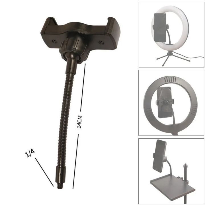 Universal Phone Holder Clip, 1/4 Screw Phone Holder, Phone Holder for Tripod, Live Mic Phone Clip, Sound Card Tray Phone Holder, Round Lamp Stand Phone Holder, Adjustable Phone Clip, Smartphone Holder 6cm-10cm, Tripod Phone Mount, Universal Mobile Device