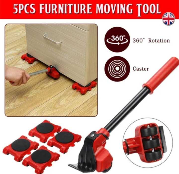 5-in-1 Heavy Furniture Mover Tool Set | Lifter & Roller Kit Smart Furniture Mover