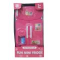 Mini Fridge Refrigerator Toy Set For Kids - Pink. 