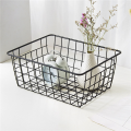 Hollow Iron Wired Basket, Storage Baskets Metal Basket Without Interlining Bathroom Kitchen Organizer Black. 