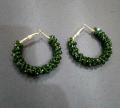 Girly By Hina Dark Green Hoop Earrings Size 1.5 Inch. 