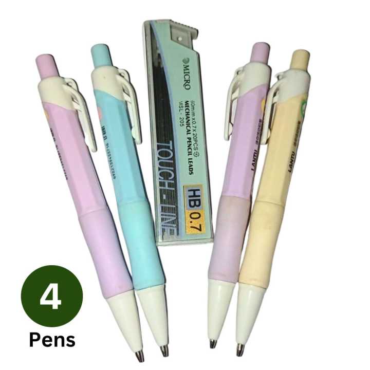 Pack Of 4 Mechanical Pencils 0.5 MM 0.7 MM , Mechanical Pencil