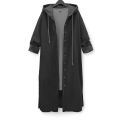 Ladies Casual Denim Hooded Long Coat for Winter Wear, Stylish and Comfortable Outerwear for All Occasions. 