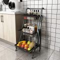 Multi-Purpose Convertible Trolley Rack / 3 Tier Storage Rack For Kitchen. 