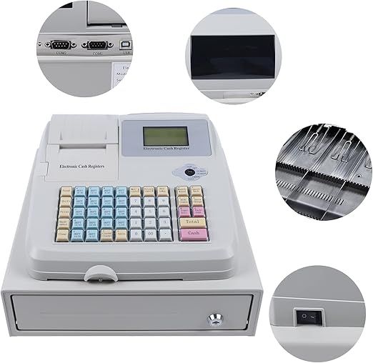 Smart Electronic Cash Register Machine with LCD Display & Receipt ...