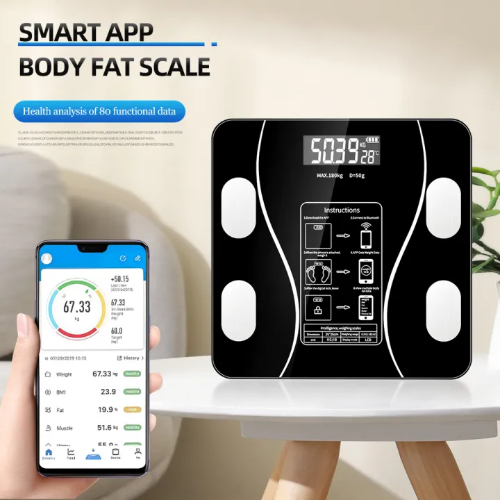 Smart Bluetooth Digital Body Weight Scale – BMI, Body Fat & Health ...