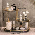 Iron Storage Rack Makeup Organizer Storage Holders round 3 Layer Shelf Decorative Tray Perfume Organizer for Bathroom Décor. 