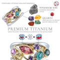 Women Magnetic Therapy Ring Torina Crystal Quartz Ionix Ring Ionix Therapy Quartz Crystal Ring for Weight Loss Lymph Drainage. 
