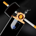 Usb Rechargeable Touch Sensor Lighter With Usb Rechargeable Cable Portable Lighter Ultra-thin Fingerprint Touch Sensor Lighter Rechargeable USB Charging Lighter Amazing Durable Lighter  Cigarette Lighter. 