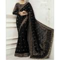 Fancy Heavy Net Embroidery Saree For Women. 