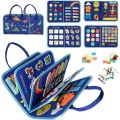 Montessori Busy Book Educational Toys For Toddler Portable Activity Travel Board Fine Motor Skills Early Education learing Toys Soft Busy Books for toddler Board in Bag 08 pages busy book for kids busy book for babies and toddlers. 