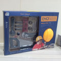 Engineering Workshop Tool kit with Safety Helmet & Construction Equipment's Tools Toy Set for Kids Boys. 