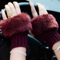 Wool Gloves Fancy Winter Women Grils wool glovs Gloves Knitting Woo wool glovs Keep Warm Short Mitten Fingerless Lady Girl Half Finger Gloves Rabbit Lady hand Gloves Random Colour. 
