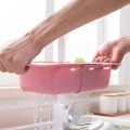Household Retractable Sink Drain Basket Kitchen Fruit Storage Washing Rack Vegetable Quick Dry Basket Home Tool. 