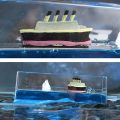 Titanic Cruise Ship Model Liquid Wave Decoration That No Longer Sinks Iceberg Home Decor Suitable for Home Show Car Decoration, Gifts, Desk or Paperweight. 