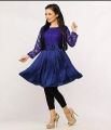 Star Garnet Bow Belt Silk Frock for Girls & Ladies (B-111). 