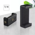 Universal Fixed Mobile Phone Clip Holder with 1/4” Screw Mount – Tripod, Selfie Stick & Ring Light Compatible Bracket. 