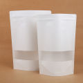 12x20 cm White Kraft paper stand up Pouches food Grade 50pcs/Lot. 