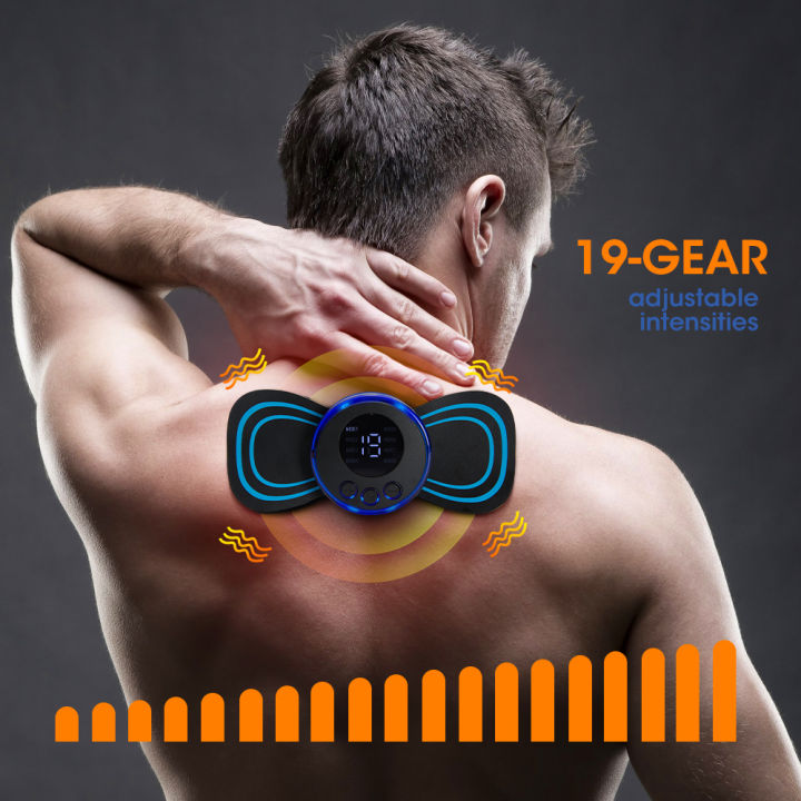Lcd Neck Neck Patch Massager EMS LCD Display Portable Mini Massager 8 Mode Pulse ...