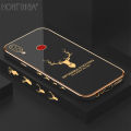 Hontinga for Samsung A10S Back Cover Luxury 6D Plating Lucky Side Pattern Shiny Case Soft Silicone Square Mobile Cover. 