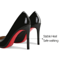 Luxury Stiletto Black High Heels with Red Bottom, Pumps Shoes for Women, Pointed Toe Wedding Shoes. 