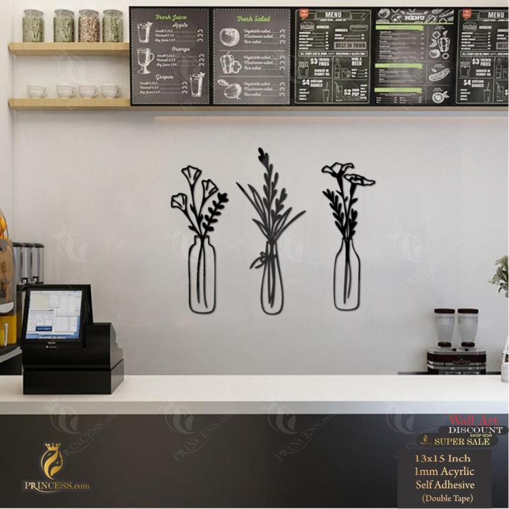 3pcsDecorative Flower Wall Art For Kitchen Bathroom Bedroom Wood Flower Wall Decor Princess.com