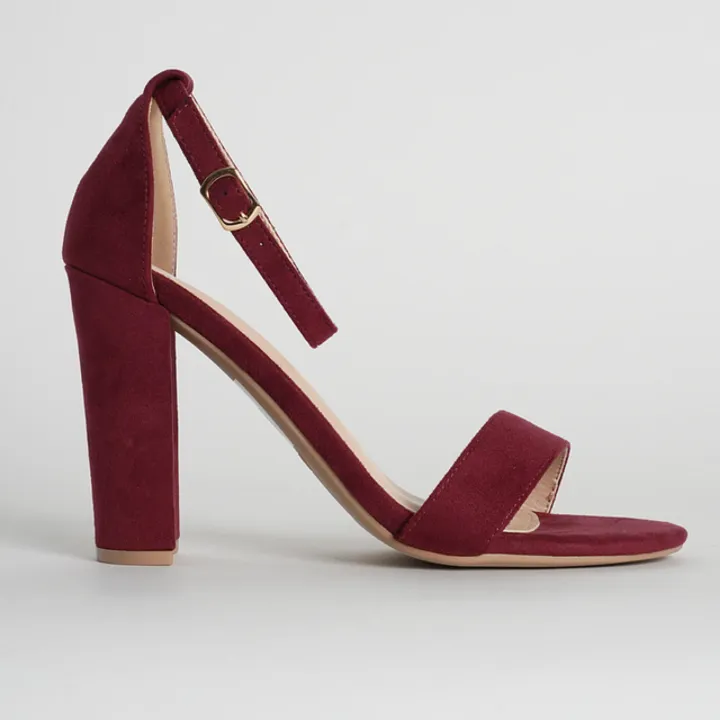 Women%20Fashion%20Luxurious%20Maroon%20Suede%20Leather%20Block%20Heels%20Stylish%20&%20Comfortable%20-%20Image%203