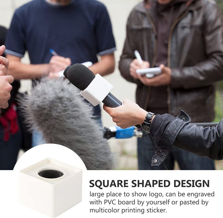 Microphone%20Square%20Logo%20Station%20Handheld%20Cube%20Shaped%20Interview%20Microphone%20Station%20Flag%20Microphone%20Parts%20for%20Interview%20Microphone%20Portable%20ABS%20Injection%20Molding%20(White)%20-%20Image%207