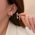 Huitan Silver Color Claws Stud Earrings with Crystal AAA CZ Stone Modern Design Fashion Versatile Accessories Women 2022 Jewelry. 