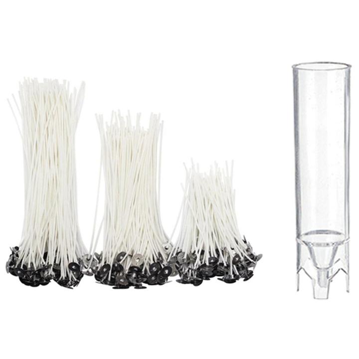 NYT 300Pcs Low Smoke Natural Candle Wick With Wax Pre-Wax Wick Candle Making Kit & 1X Candle Molds Candle Making Mould
