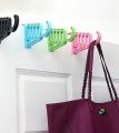 Pack of 2 - Random Color | Multifunctional Durable 4 Holes & 1 Hook Door Hanger | Shawls Hanger | Multi Hooks Hanger | Wardrobe Over Door Hanging | Mini Plastic Hook Hanger | Towel Hanger | SJR Collections. 