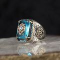 Vintage Hot Sale Turkish Men's Sign Custom Rings Punk Colorful Crystal Ring For Men. 