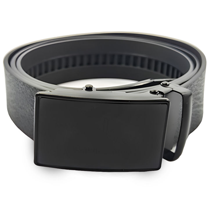 Men’s Belt High Quality Rubber Belt with Automatic Stylish Metal Buckle Adjustable Length for A Customizable Fit Removeable Buckle Belt for Men