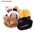 [zhukunjianzhu] Pet Dog Cat Cap Cat Headgear Funny Bear Ears Hat Warm Plush Ears Pet Supplies .. 