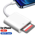 SD Card Reader for iPhone 14 13 12 11 15 Pro Max 3 in 1 Micro SD Memory Card Reader USB Adapter OTG for iPhone iPad Accessories. 