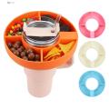 Car Snack Organizer 4-compartment Silicone Snack Ring for 40 Oz Cup ple Reusable Snack Container. 