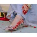 Transparent Heel Trending and stylish clear vinyl heel kitten heels for women transparent heel with black strap  heel stylish heel sheel new stylish awesome heel. 