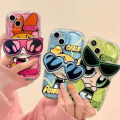 Lovely Powerpuff Girls Sunglasses Bracket Cover For Xiaomi Redmi Note 12 4G 11 10 13 Pro 11S 12S 9 Redmi 13C 12C 9C 9A 9 10 A1 A2 Plus Case Cover 3D Wavy Curved Edge Cute Soft Clear TPU Camera Protective Shockproof. 