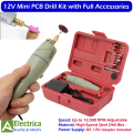 12V Mini Electric PCB Drill Grinder Machine Kit with 5 HSS Bits, Collets, Sanding Drums & Power Adapter for DIY PCB Projects by Electrica. 