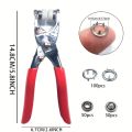 High Quality Metal Tich Button Clipper With 50 Buttons - Press Plier 9.5mm - Abaya Ring Metal Buttons Presser Machine Fastener Snap Buttons Kit - Tich Button Tool Kit. 