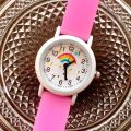 2024 New rainbow cloud luminous silicone band children's watch lovely cartoon quartz watch girls watch wholesale. 