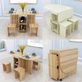 The Simplicity Of The Household Foldable Family Dining Room Table And Chairs. 