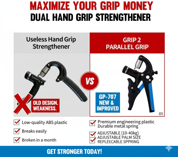 Dual Hand Grip Strengthener Adjustable gripper (10-40kg) -GP-707 | Daraz.pk