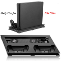 Ultrathin PS4 Slim Vertical Stand with Charging Dock & Cooling Fan – Dual Controllers Charger, Heat Sink, Low Noise. 