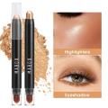 Double-ended Eyeshadow Stick 12 Colors Lasting Glitter Shimmer Eye Shadow Highlighter Pen Waterproof Sparkling Eye Beauty Makeup. 