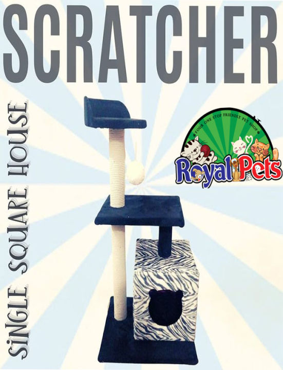 Tree%20Condo%20Scratcher-%20Single%20Square%20House%20-%20%20For%20All%20Size%20Cats%20-%20Image%203